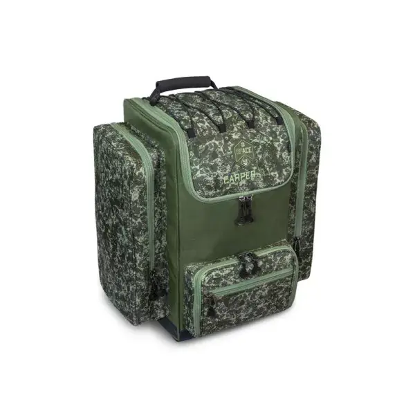 Promotion Saisonnière DELPHIN Carper SPACE C2G, sac à dos de pêche, 45x30x45cm, vert-camouflage, 101002365