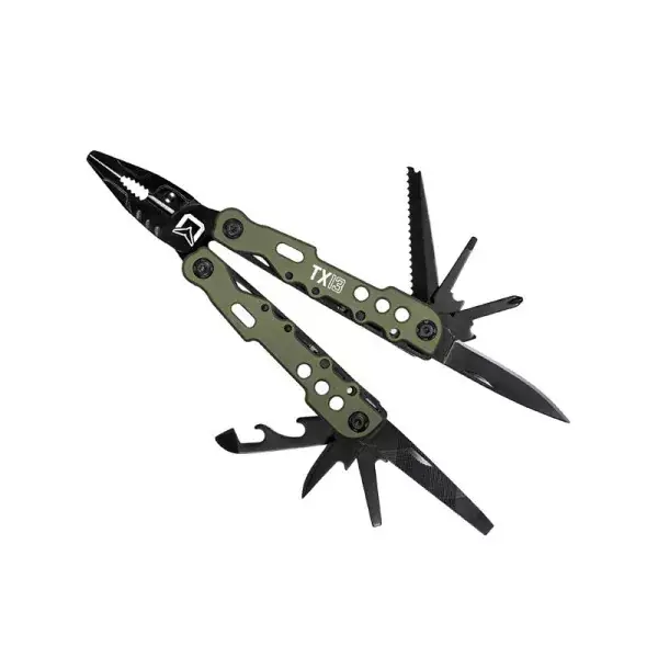 Authentique DELPHIN TaktyX 13, pince multifonction, 16cm, noir-vert, 101002355