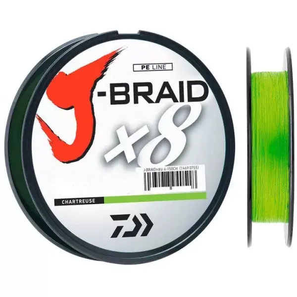 DAIWA J-BRAID X8, 1500m, chartreuse, Ligne De Pêche Tressée À 8 Brins Acheter Direct