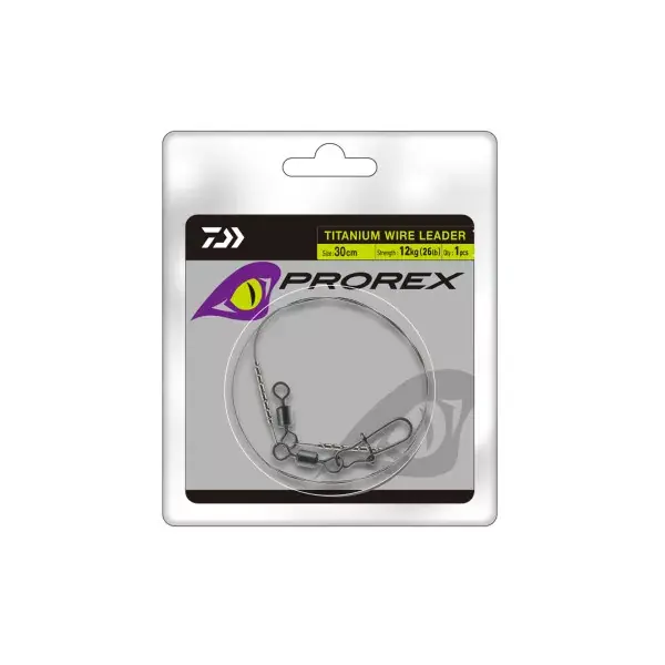 DAIWA Prorex Titanium Chef de file de l‘acier, 0,2m / 26,46lbs, avec pivot et mousqueton Jusqu'à Épuisement Des Stocks