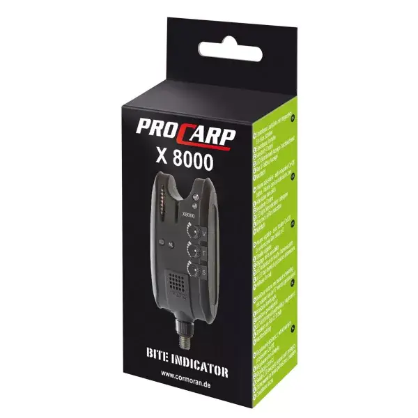 CORMORAN ALARME DE MORDURE DE CARPE PRO X-8000, noir, 11-80850 Super Prix