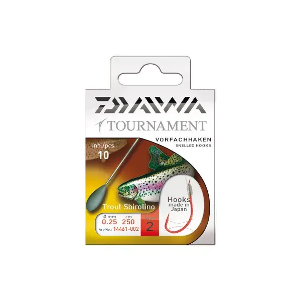 Vente Flash DAIWA Crochet leader du TOURNAMENT, Crochet Sbirolino, 250cm, rouge
