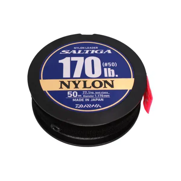 DAIWA SALTIGA NYLON LEADER, 50m, transparent, Ligne De Pêche Bas De Ligne Populaire