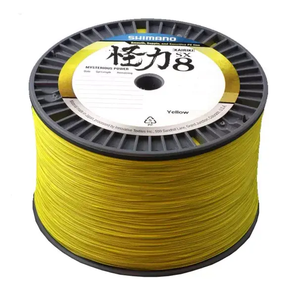 Expédition Rapide SHIMANO Kairiki 8, 3000m, jaune, Ligne De Pêche Tressée