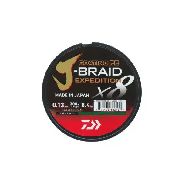 DAIWA J-Braid Expedition X8E, 300m, vert, Cordon Tressé Acheter En Ligne