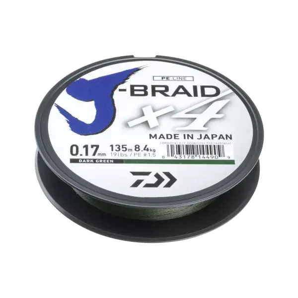 DAIWA J-BRAID X4, 135m, vert, Ligne De Pêche Tressée Meilleur Choix