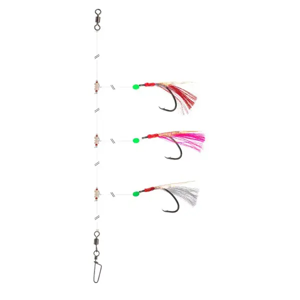 Acheter En Ligne DAIWA Montage Grandwave Cabillaud et Lieu avec Peau de Poisson, pour la Pêche, 135cm, rouge-blanc, 16517-225