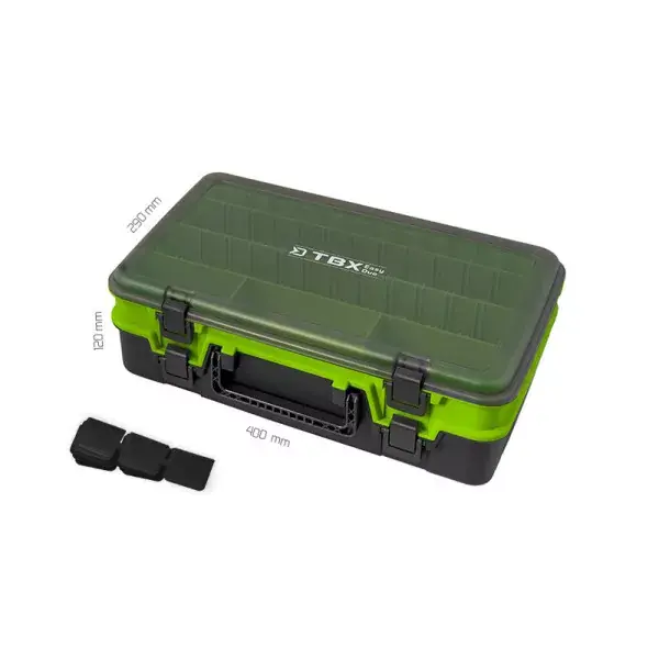 Quantité Limitée DELPHIN TBX EasyDuo 385-10P, Boîte d‘Appâts Artificiels, 40x29x12cm, noir-vert jaunâtre, DE-101000685