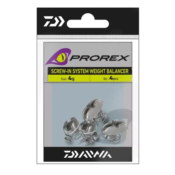 Vente Flash DAIWA Prorex Screw-In Weight Balancer, Goujon à visser, argent, pour leurres en caoutchouc