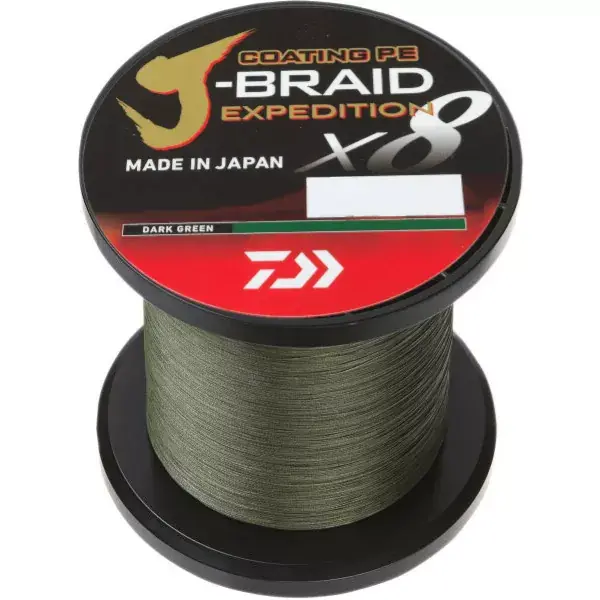 DAIWA J-Braid Expedition X8, 3000m, foncé-vert, Fil de pêche tressé Promotion Saisonnière