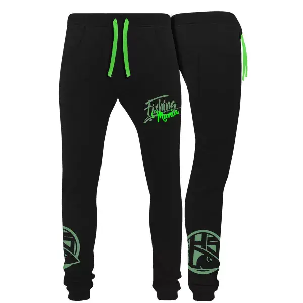 Bon Plan HOTSPOT DESIGN Fishing Mania, noir-vert, Pantalon de jogging