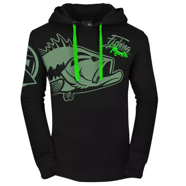 Offre Du Jour HOTSPOT DESIGN Fishing Mania Bass, noir-vert, Sweat à capuche