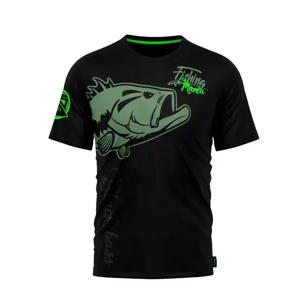 Retour Gratuit HOTSPOT DESIGN Black Bass Mania, noir-vert, T-shirt
