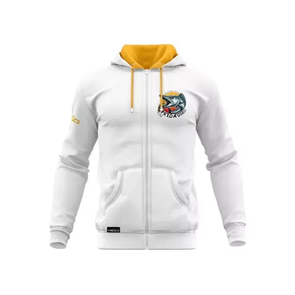 HOTSPOT DESIGN Predator Barracuda, blanc-jaune, Sweat à capuche Meilleur Prix