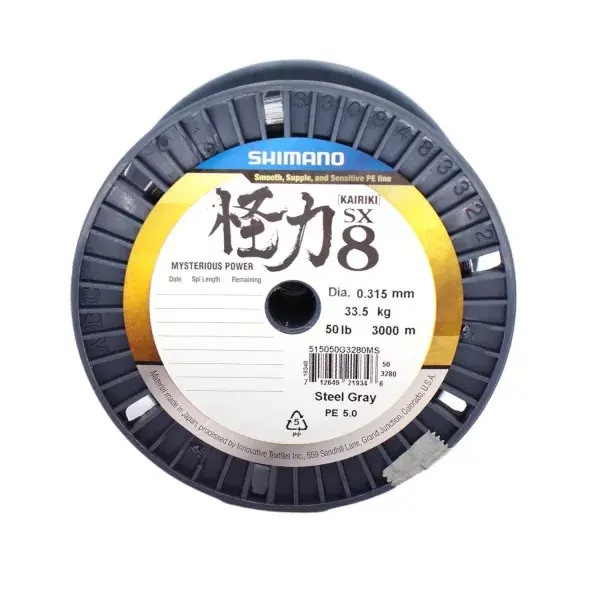 Paiement Sécurisé SHIMANO Kairiki 8, 30m, 0,32mm, 33,5kg / 72,75lbs, acier-gris, Fil de pêche tressé, 515050G3280MS