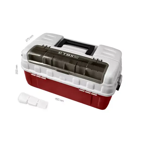 DELPHIN TBX MultiCase, Boîte d‘Appâts Artificiels, 45x27,5x20cm, rouge-blanc, 101000688 Nouveauté