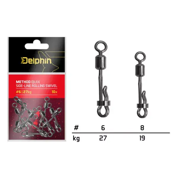 Marque DELPHIN Méthode QuiX Quick-Swap Swivel avec verrouillage de sécurité, 10 Pièces, acier-gris