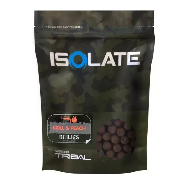 SHIMANO Isolate Boillie Krill Peach, Bouillettes, 15mm Promotion Saisonnière