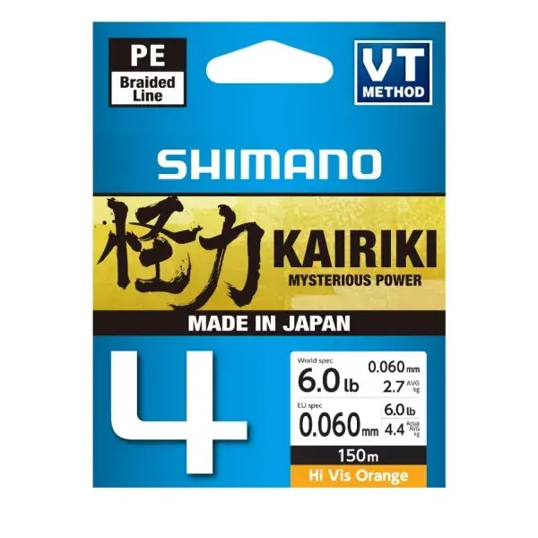 Achetez Aujourd'hui SHIMANO Kairiki 4, Orange Haute Visibilité, Lignes de pêche 4 fois tressées