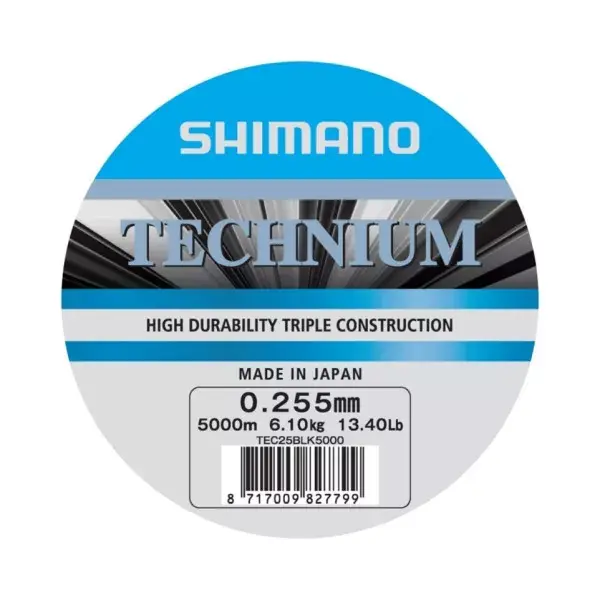 Prix Bas SHIMANO Technium, 5000m, gris, Ligne de Pêche Monofilament pour Carpes