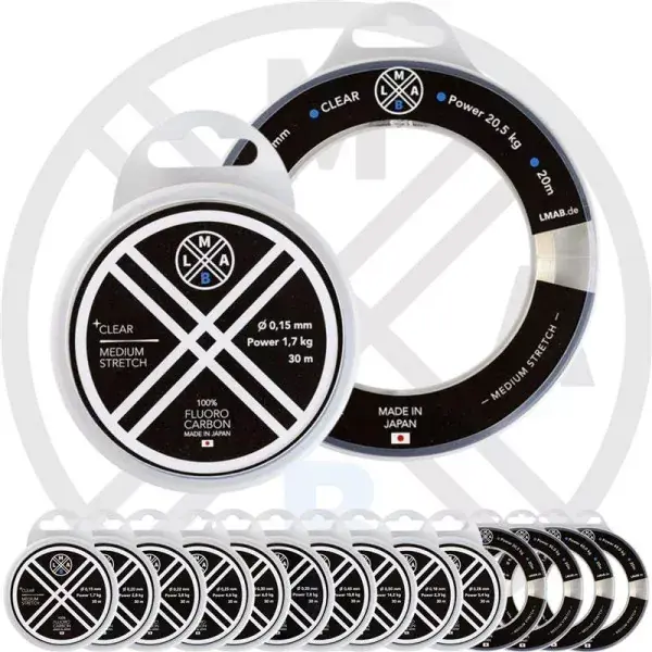 LMAB Fluorocarbon 100 PRO, transparent, Fil de pêche en fluorocarbone Authentique