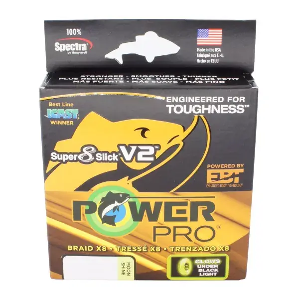 POWERPRO PowerPro Sup 8 Slick V2, Moon Shine, Ligne Tressée à 8 Brins Meilleure Vente