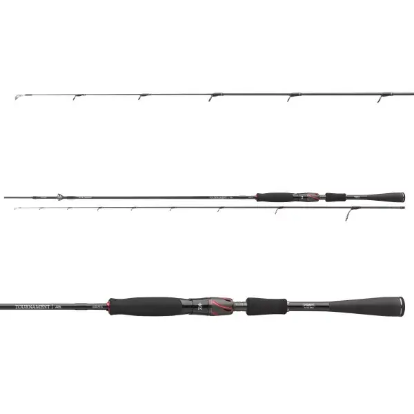 DAIWA Tournament AGS Solid Spin, 1,95m, 6,4ft, 4-18g, 2 elements, Canne à pêche spinning, extra rapide, 11120-195 Haute Qualité