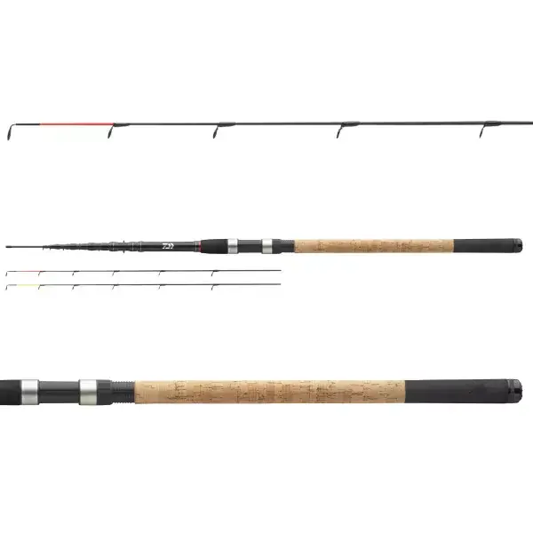 Petit Prix DAIWA Black Widow Tele Feeder, Canne à pêche feeder, semi-parabolique