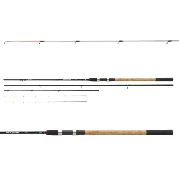 Bon Plan DAIWA Black Widow Feeder, 10,83ft, 5 elements, Canne à pêche feeder, moyen rapide