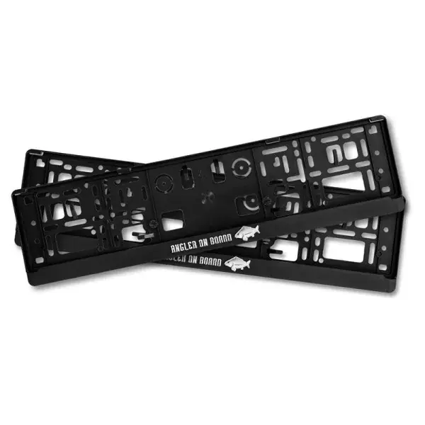 DELPHIN ANGLER ON BOARD, Support de plaque d‘immatriculation 3D, 52,4x13,4cm, noir, 2 pièces, 101006723 Produit De Marque