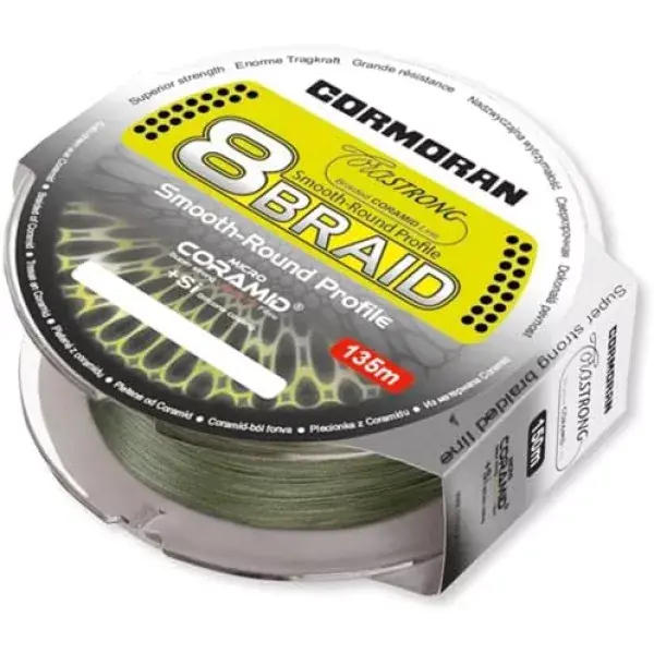 CORMORAN Corastrong 8-Braid, 135m, 0,4mm, 45.20kg / 99,65lbs, vert, Fil de pêche tressé, 32-8013540 Expédition Rapide