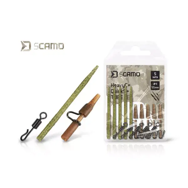 DELPHIN sCAMO HeavyC + QuickS + Tube 5 Sets, Ensemble complet pour montages de carpe, 101005893 Prix Bas