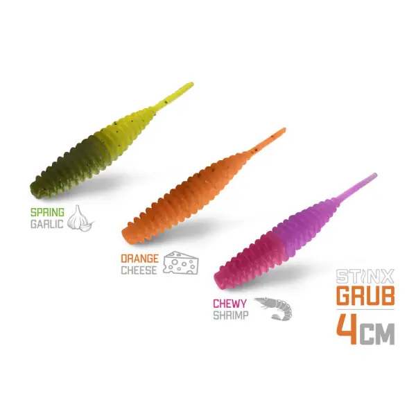 Commander Maintenant DELPHIN B! StinxGRUB , Appât en caoutchouc, 4cm, 20 pcs