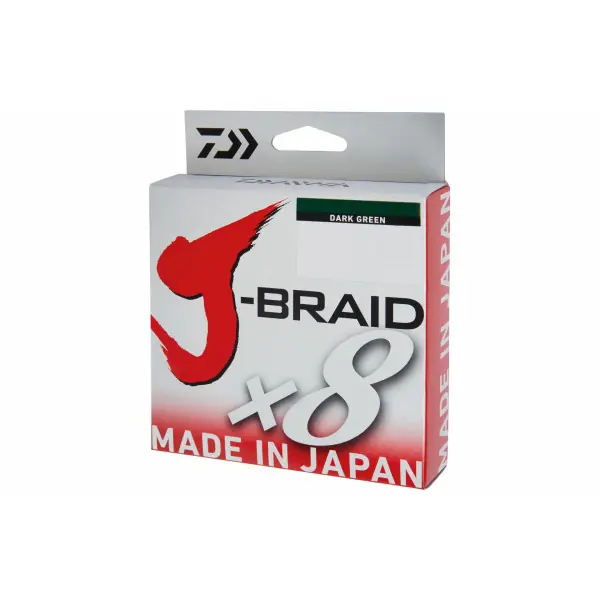 DAIWA J-Braid X8, 300m, vert foncé, Lignes de pêche 8 fois tressées Top Vente