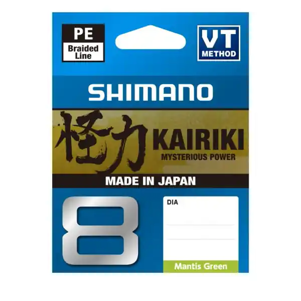 Solde SHIMANO Kairiki 8, 300m, Mantis Vert, Lignes de pêche 8 fois tressées