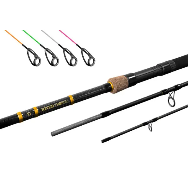 DELPHIN RIVER Trophy NXT, 3 elements, Canne à Pêche Feeder, + 4 Embouts Bon Marché