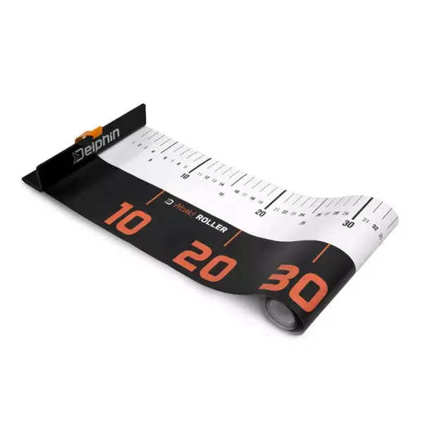 Certifié DELPHIN ATAK! Roller, Tapis de décrochage avec ruban à mesurer, 120x16cm, noir-blanc, 101002319