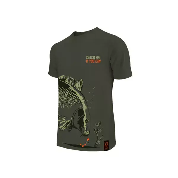 Offre Exclusive DELPHIN Catch me CARP NX, vert-foncé, T-Shirt