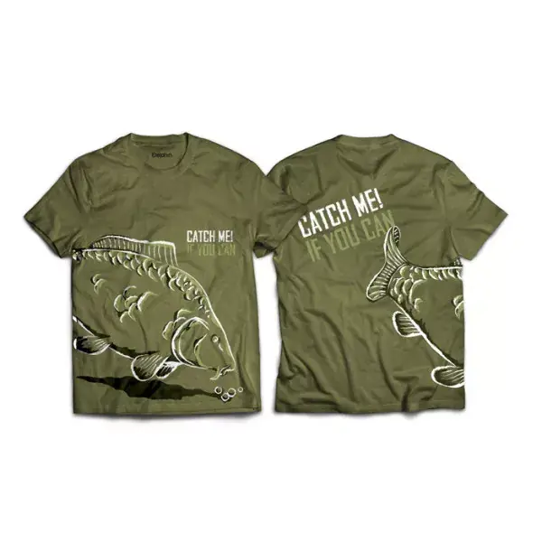 Produit De Marque DELPHIN Catch me!, vert, T-Shirt Carpe