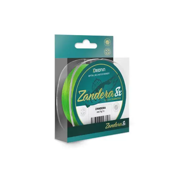 DELPHIN ZANDERA 8, 150m, Vert Fluo, Fil de pêche tressé Haute Qualité