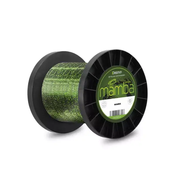 Expédition Rapide DELPHIN MAMBA Carp, 6000m, vert, Ligne de Pêche en Monofilament pour Carpes, Camouflage 3D