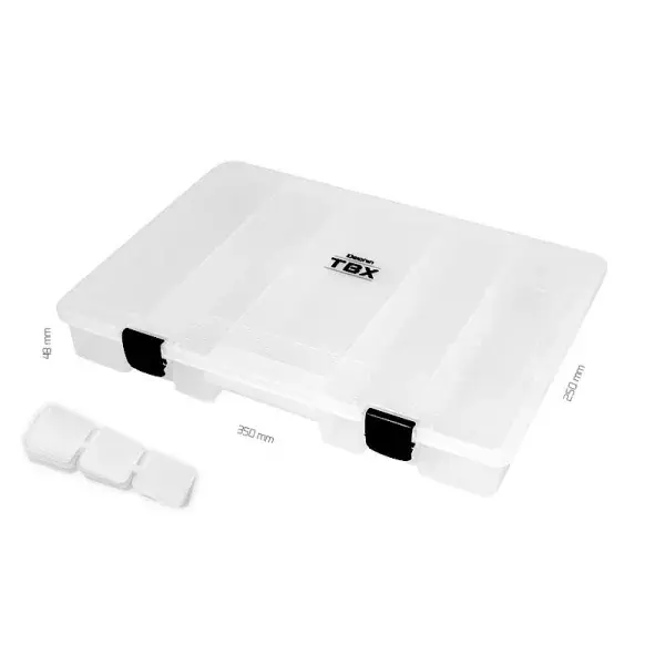DELPHIN TBX One 350-5P Clip, Boîte d‘appâts artificiels, 35x25x4,8cm, transparent, 101000494 Satisfait Ou Remboursé