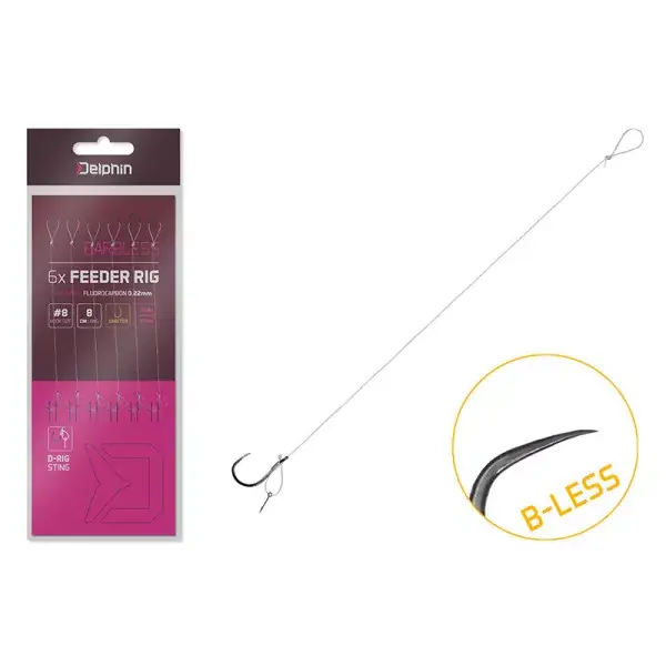 DELPHIN FLR D-Rig SM, leader de pêche préfabriqué en fluorocarbone, 8cm Super Prix