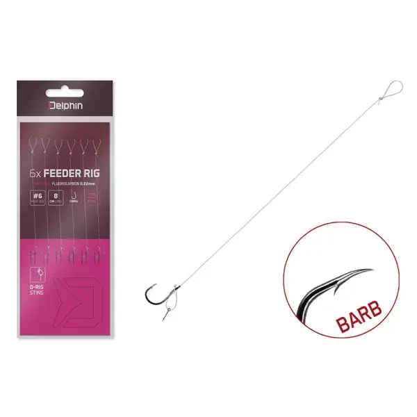 DELPHIN FLR D-Rig, Fluorocarbone Feeder-Leader, 8cm Authentique