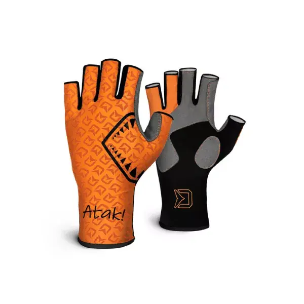 Promotion Saisonnière DELPHIN Atak! 75F, Orange-noir, gants sans doigts