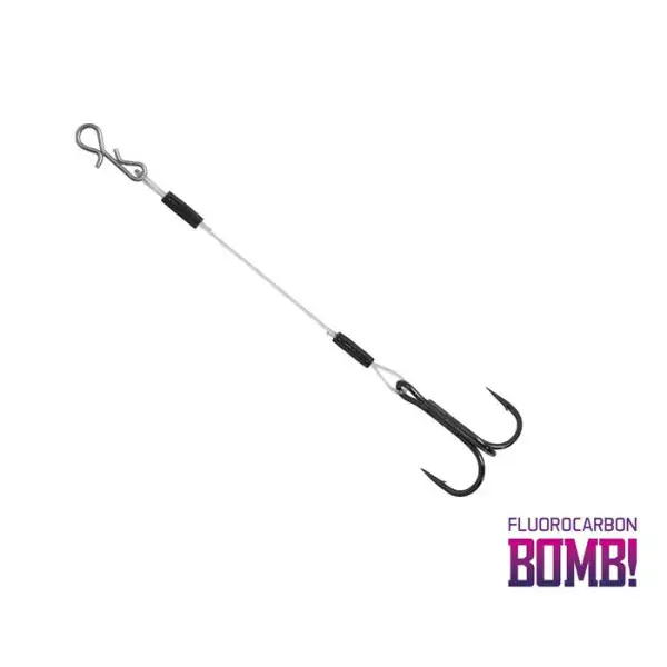 DELPHIN BOMB! Twisto RIGS Fluorocarbon, Dirigeants du Stinger finis, 6cm, 3 pièces Vente Flash