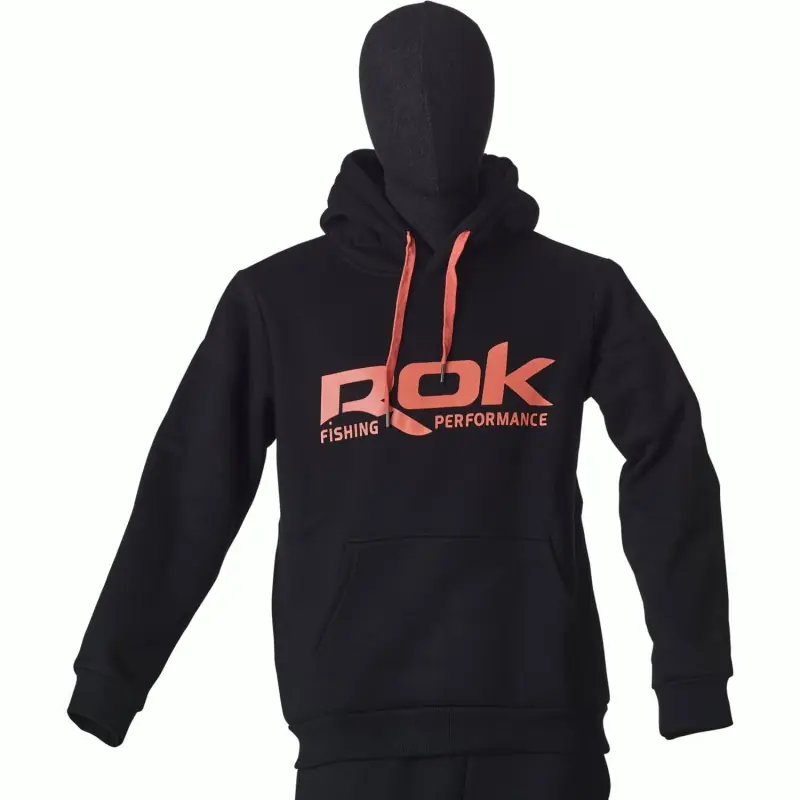 ROK BLACK HOODIE – S / SWEAT ROK NOIR – TAILLE S ROK FISHING PERFORMANCE Bon Marché