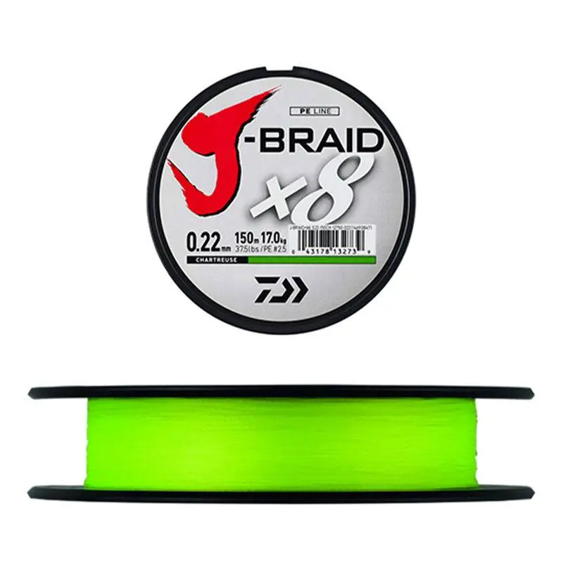 Tresse Daiwa J Braid X 8 Chartreuse - 300M - 24/100 Soldes