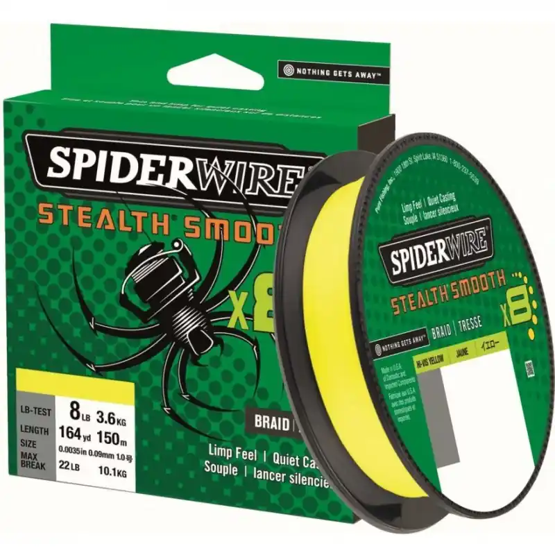 Remise SPIDERWIRE STEALTH SMOOTH X 8 0.15 MM 16.5 KG 300 M HI VIS YELLOW