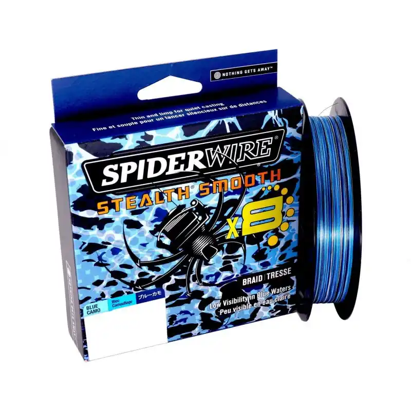 Soldes SPIDERWIRE TRESSE STEALTH SMOOTH X8 0.11 MM 300 M 10.30 KG BLEU CAMO